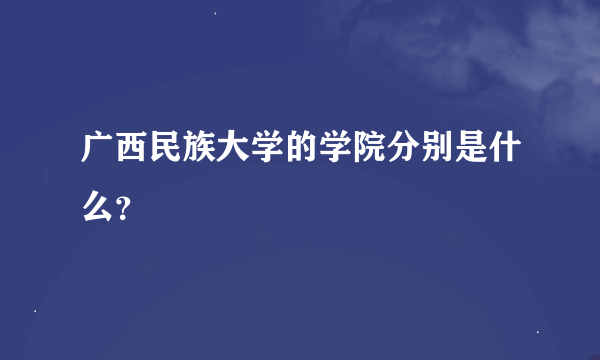 广西民族大学的学院分别是什么？