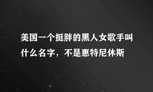 美国一个挺胖的黑人女歌手叫什么名字，不是惠特尼休斯