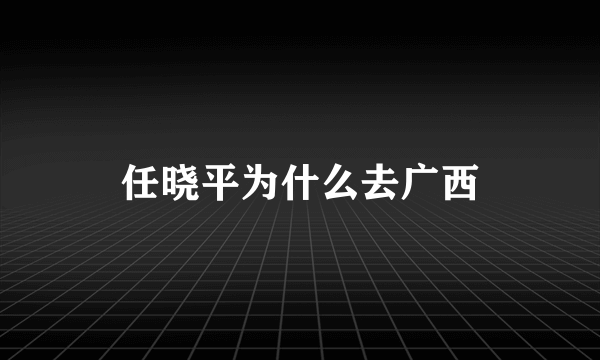 任晓平为什么去广西