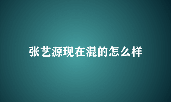 张艺源现在混的怎么样