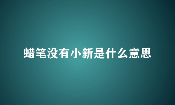 蜡笔没有小新是什么意思