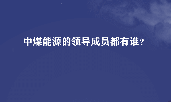 中煤能源的领导成员都有谁？