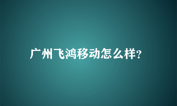 广州飞鸿移动怎么样？