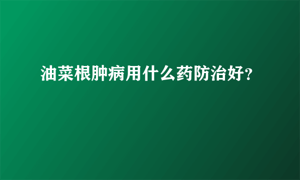 油菜根肿病用什么药防治好？