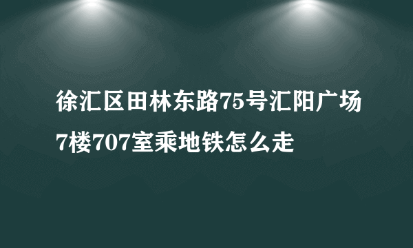 徐汇区田林东路75号汇阳广场7楼707室乘地铁怎么走