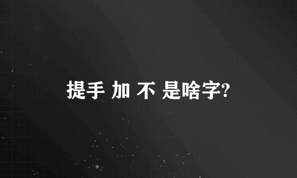 提手 加 不 是啥字?