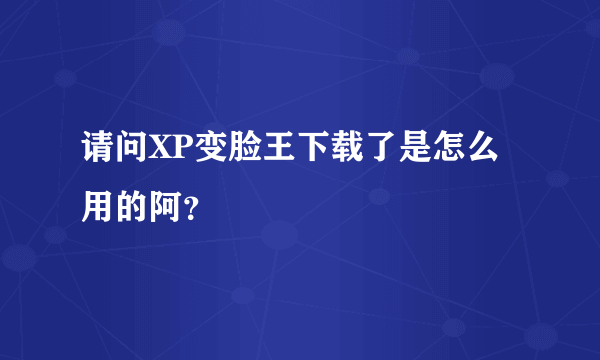 请问XP变脸王下载了是怎么用的阿？