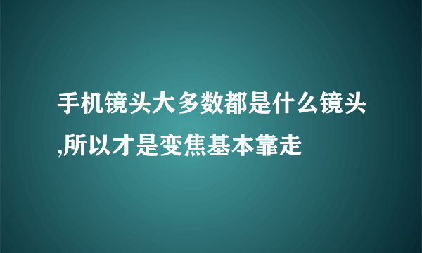 手机镜头大多数都是什么镜头,所以才是变焦基本靠走