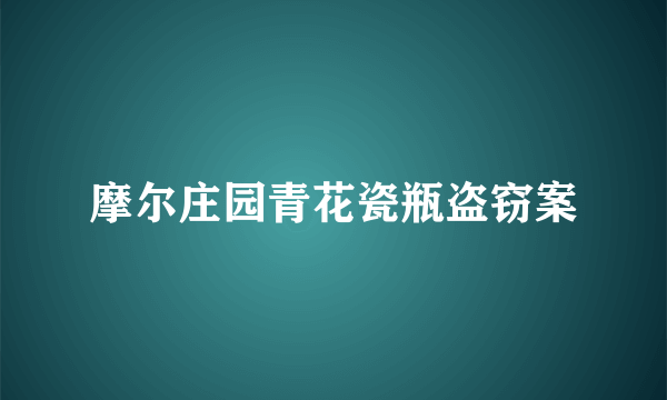 摩尔庄园青花瓷瓶盗窃案