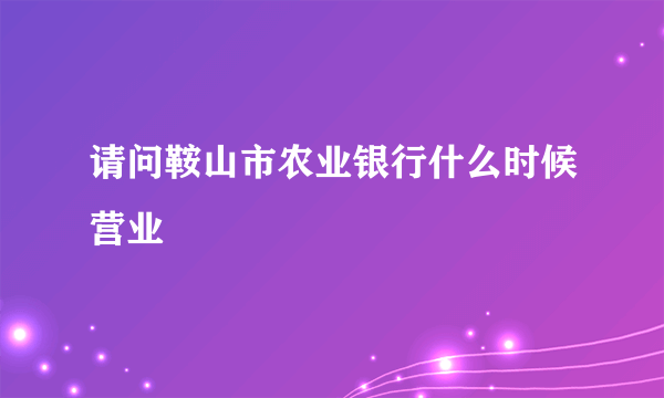 请问鞍山市农业银行什么时候营业