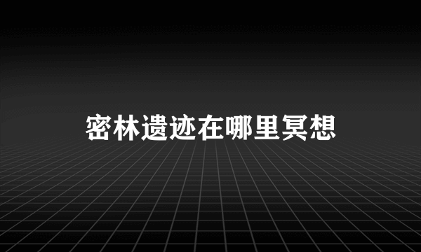 密林遗迹在哪里冥想