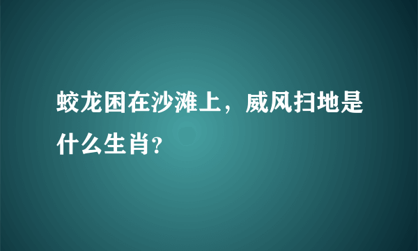 蛟龙困在沙滩上，威风扫地是什么生肖？