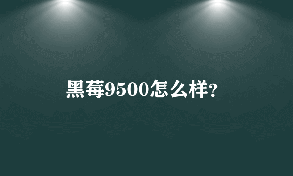 黑莓9500怎么样？