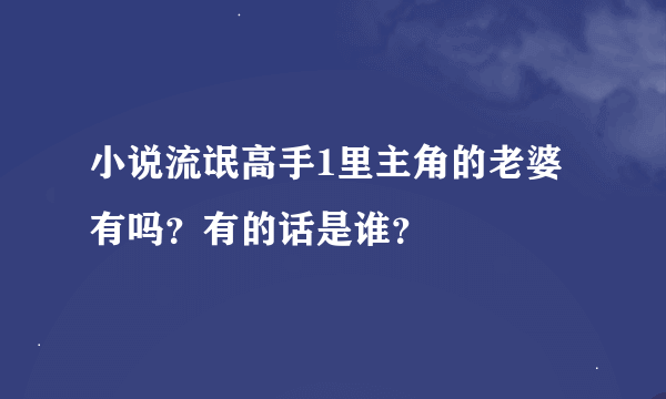 小说流氓高手1里主角的老婆有吗？有的话是谁？