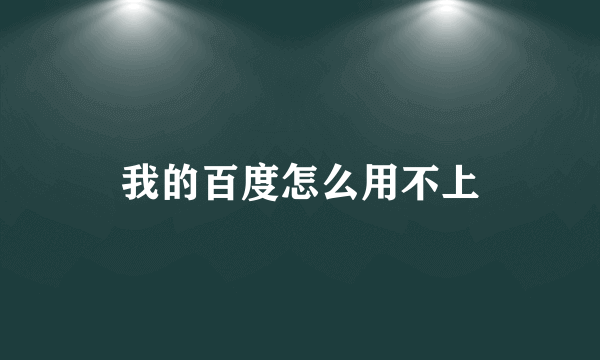 我的百度怎么用不上