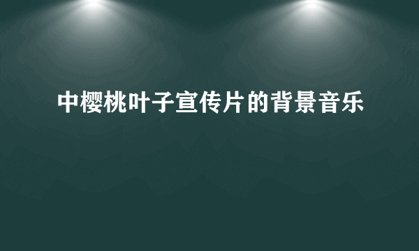 中樱桃叶子宣传片的背景音乐