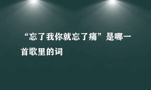 “忘了我你就忘了痛”是哪一首歌里的词