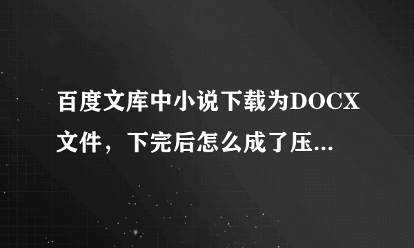 百度文库中小说下载为DOCX文件，下完后怎么成了压缩文件，解压后里面没有WORD文件