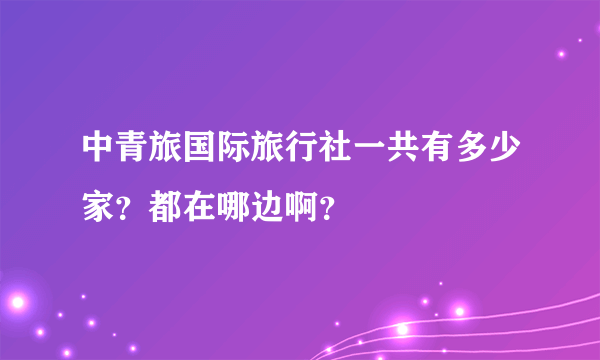 中青旅国际旅行社一共有多少家？都在哪边啊？