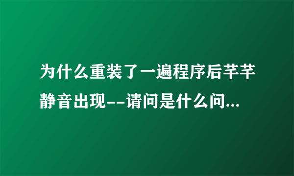 为什么重装了一遍程序后芊芊静音出现--请问是什么问题？？应该怎么弄？？