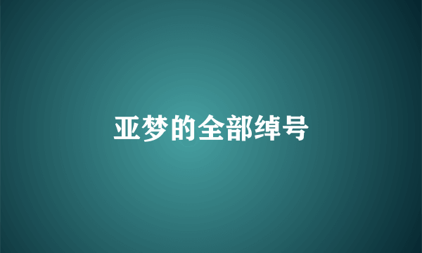 亚梦的全部绰号