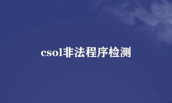 csol非法程序检测