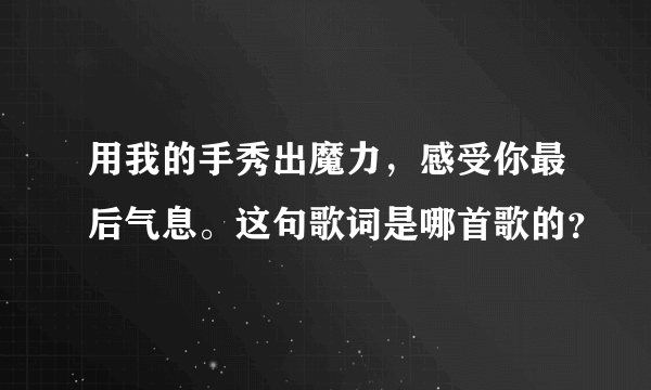 用我的手秀出魔力，感受你最后气息。这句歌词是哪首歌的？