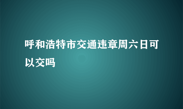 呼和浩特市交通违章周六日可以交吗