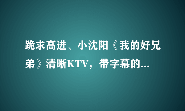 跪求高进、小沈阳《我的好兄弟》清晰KTV，带字幕的，带伴奏，左右声道