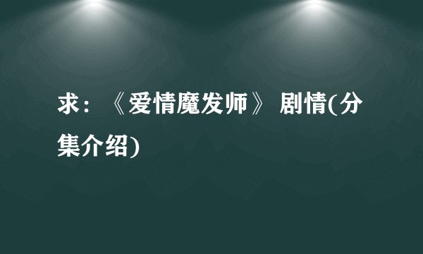 求：《爱情魔发师》 剧情(分集介绍)