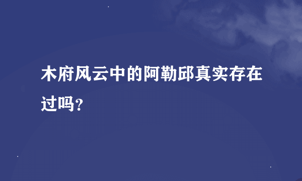 木府风云中的阿勒邱真实存在过吗？