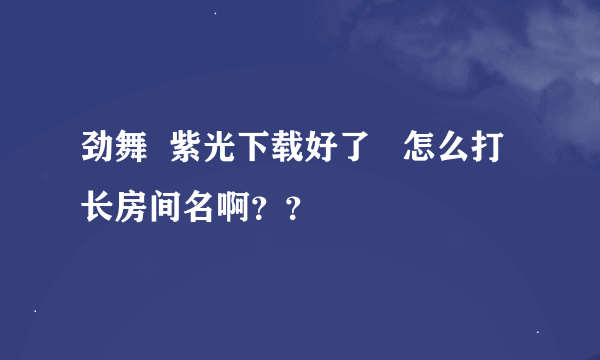 劲舞  紫光下载好了   怎么打长房间名啊？？