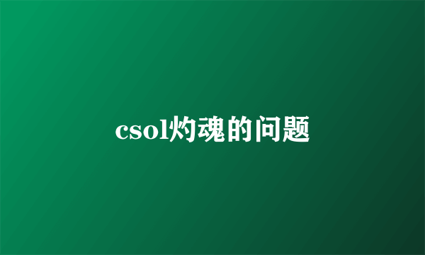 csol灼魂的问题