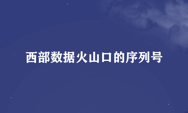 西部数据火山口的序列号