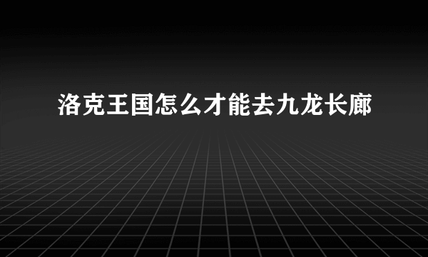 洛克王国怎么才能去九龙长廊