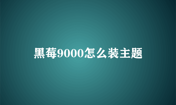 黑莓9000怎么装主题