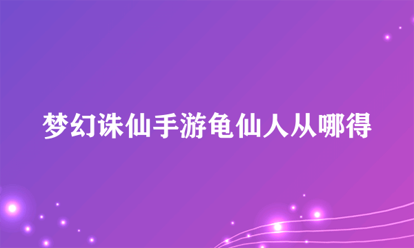 梦幻诛仙手游龟仙人从哪得