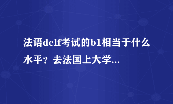 法语delf考试的b1相当于什么水平？去法国上大学的话至少达到delf什么水平？是否必须通过delf考试