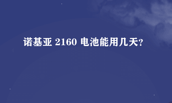 诺基亚 2160 电池能用几天？