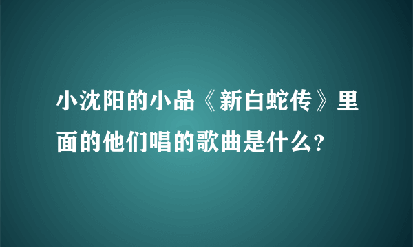 小沈阳的小品《新白蛇传》里面的他们唱的歌曲是什么？