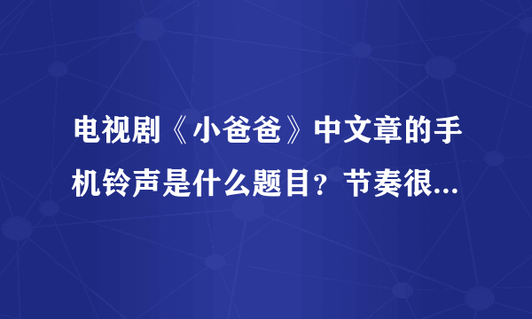 电视剧《小爸爸》中文章的手机铃声是什么题目？节奏很快的那个