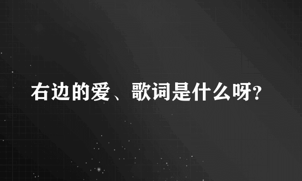 右边的爱、歌词是什么呀？