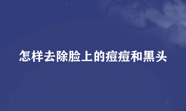 怎样去除脸上的痘痘和黑头