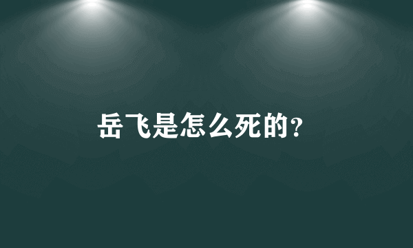 岳飞是怎么死的？