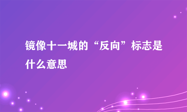 镜像十一城的“反向”标志是什么意思