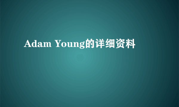 Adam Young的详细资料