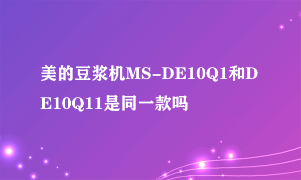 美的豆浆机MS-DE10Q1和DE10Q11是同一款吗