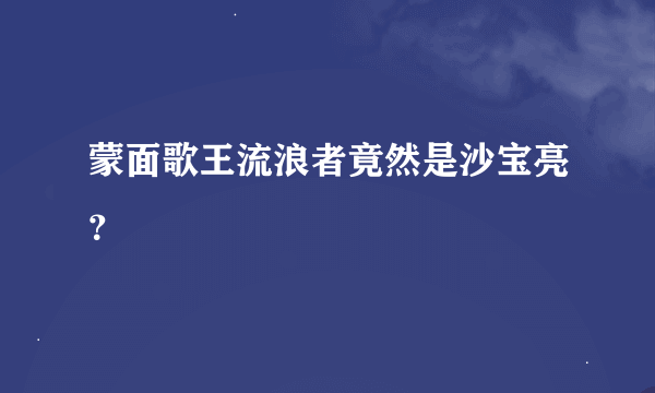 蒙面歌王流浪者竟然是沙宝亮？