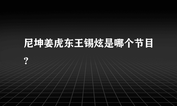 尼坤姜虎东王锡炫是哪个节目?