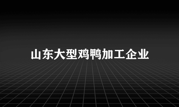 山东大型鸡鸭加工企业